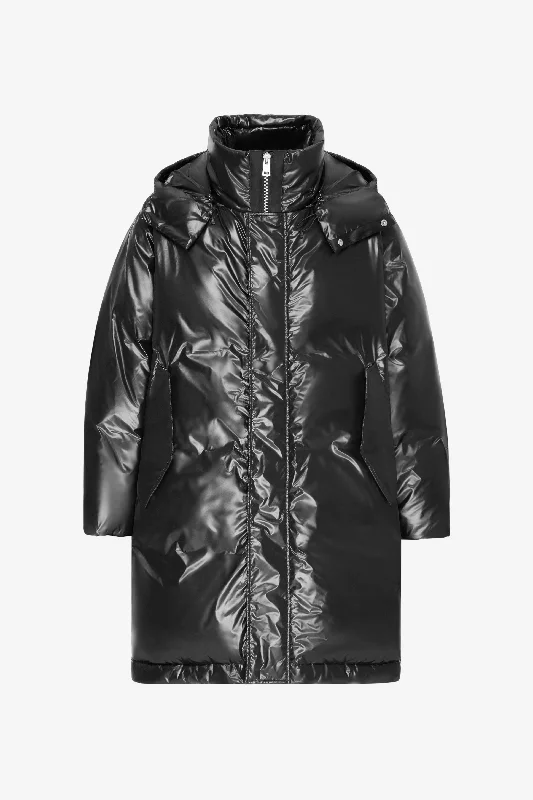 LONG DOWN PARKA SHINY BLACK