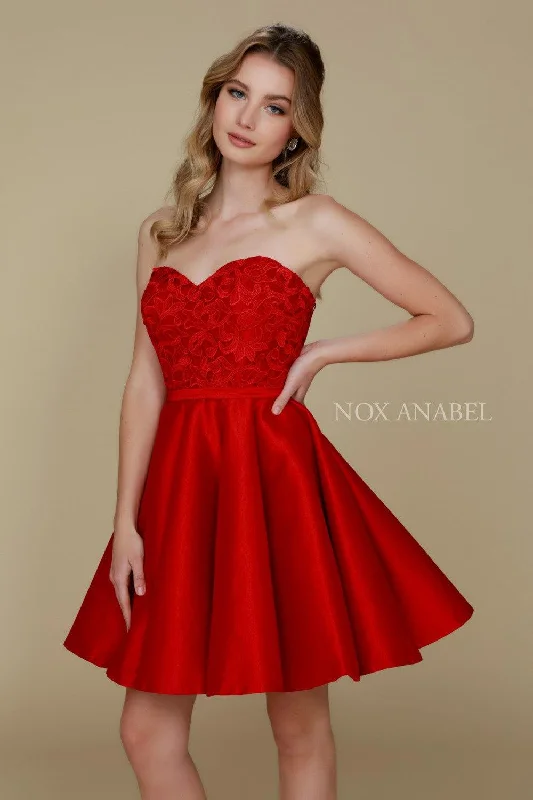 Short Strapless Formal Prom Homecoming Dress