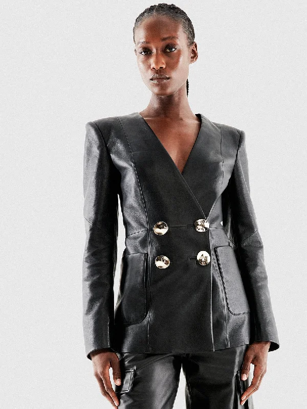 CURVE CLAUDE RECYCLED LEATHER BLAZER