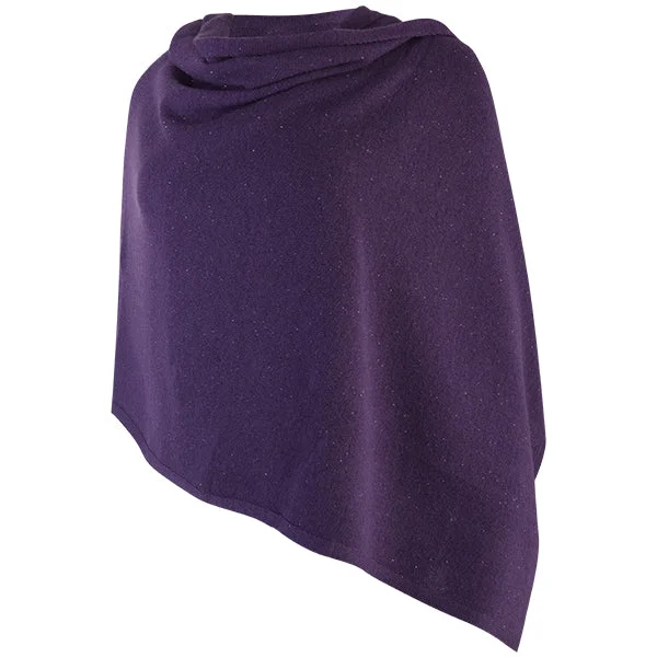 Cashmere Sequin Shawl in Grape