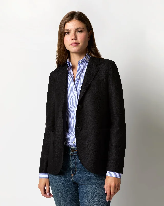 Stand Up Collar Blazer in Black