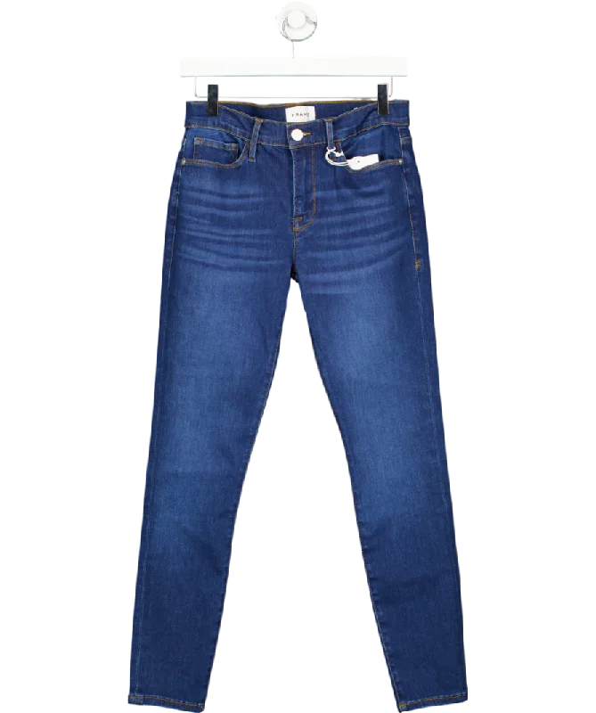 FRAME Blue Super Stretch Denim | High Rise Skinny | Ankle Inseam W28