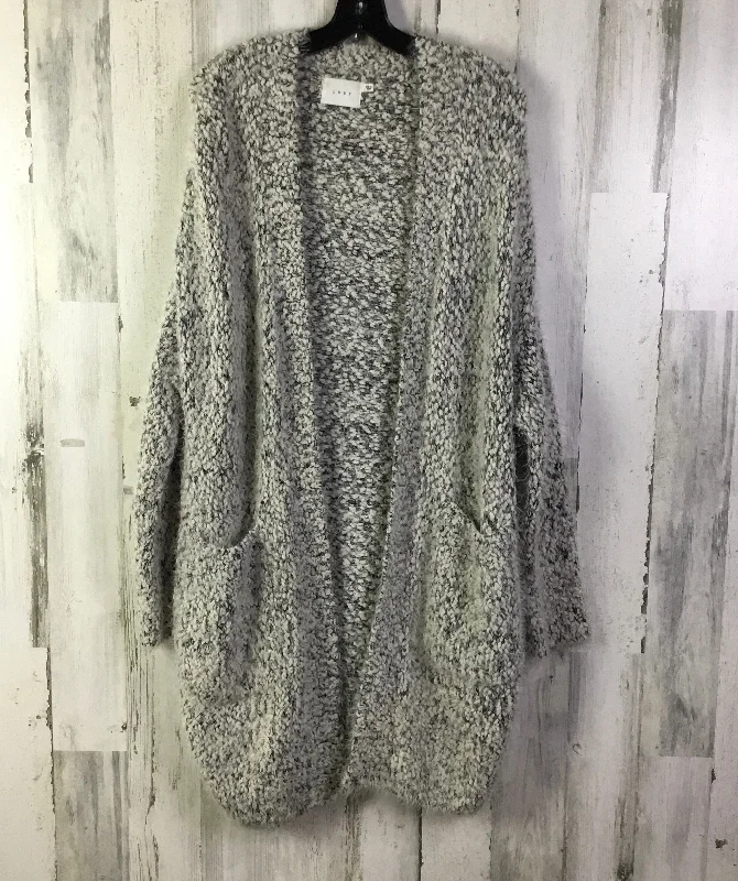 Sweater Cardigan By Lush In Black & White, Size: L