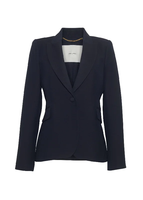 single breasted blazer in silk wool