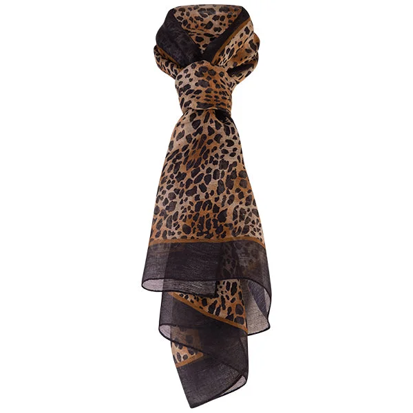 Printed Modal Linen Silk Scarf in Mini Leo Classic