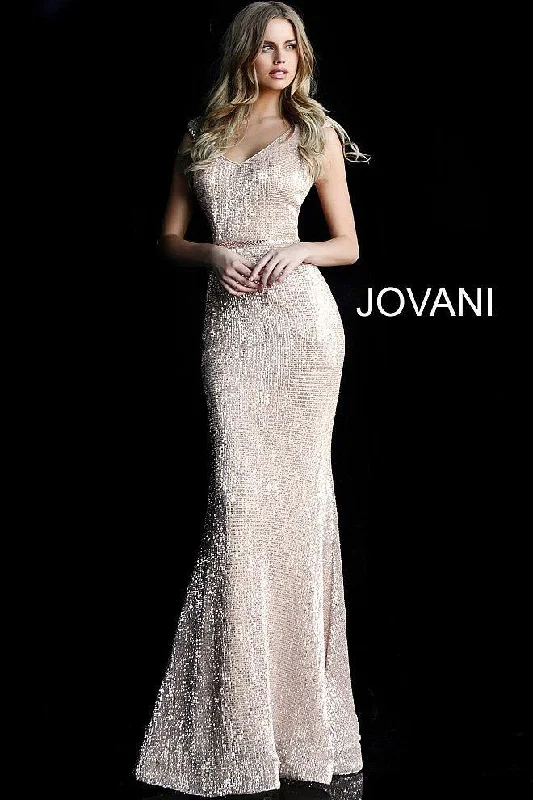 Jovani 62499 Long Cap Sleeve Formal Prom Dress