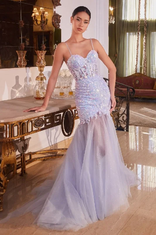 Cinderella Divine CB148 Long Sequin Mermaid Formal Prom Dress