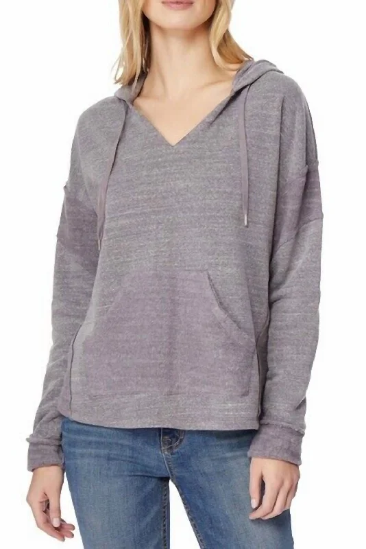 Kaia Fleece Hooded Ultra Soft Sweatshirt In Gray