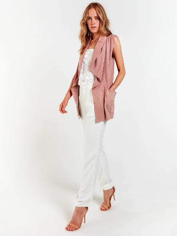 MOONLIGHT SUEDE DRAPE VEST