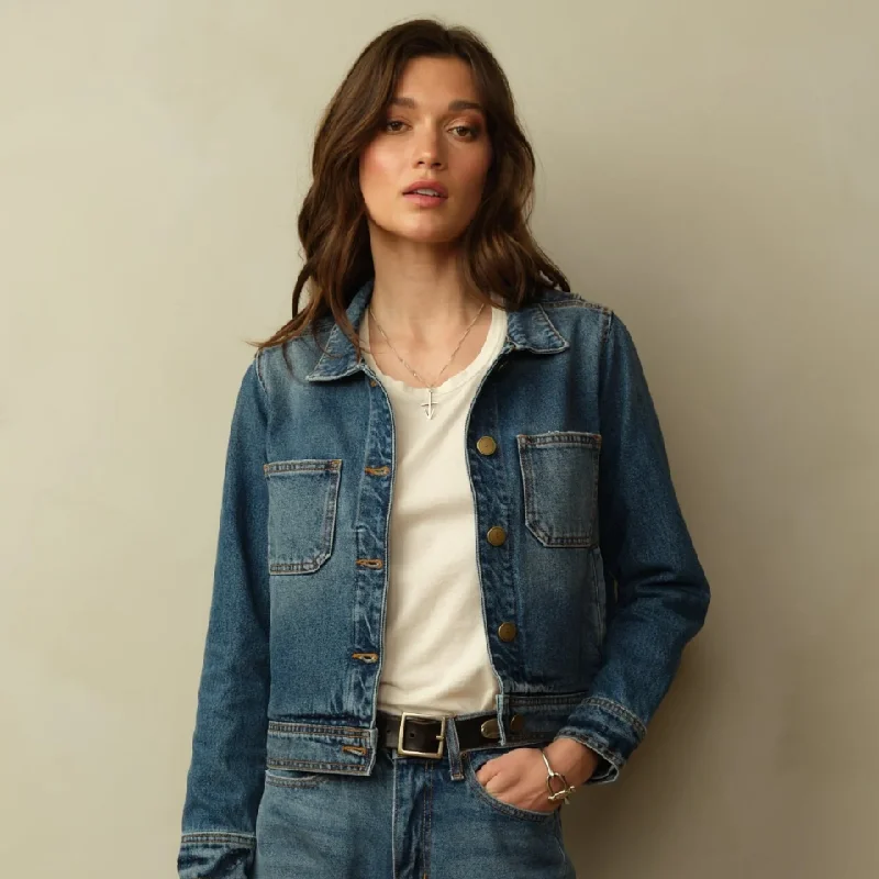 Women's Cody Japanese Denim Jacket, Berlin Blue