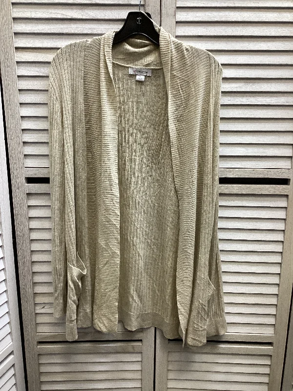 Cardigan By Liz Claiborne In Tan, Size: Xl