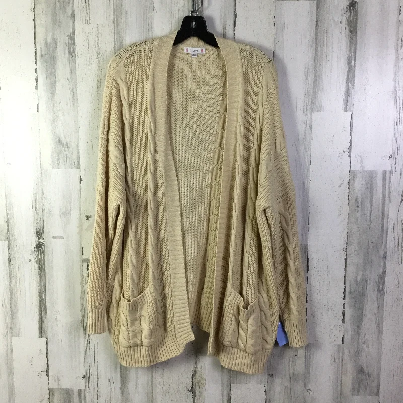 Sweater Cardigan By L Love In Cream, Size: M