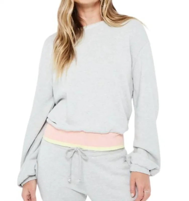 Before Sunrise Banded Crew Sweatshirt In Grey