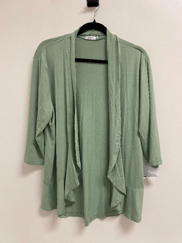 Sweater Cardigan By Clothes Mentor In Green, Size: L