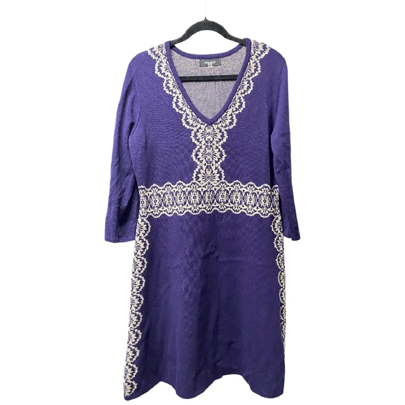 Dress Sweater By Nine West In Purple, Size: Xl