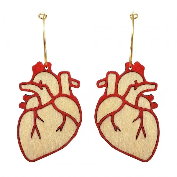 Anatomical Heart Wood Hoops