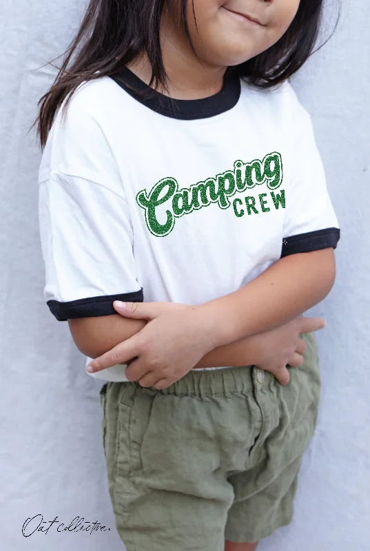 Camping Crew Toddler Ringer Graphic Tee