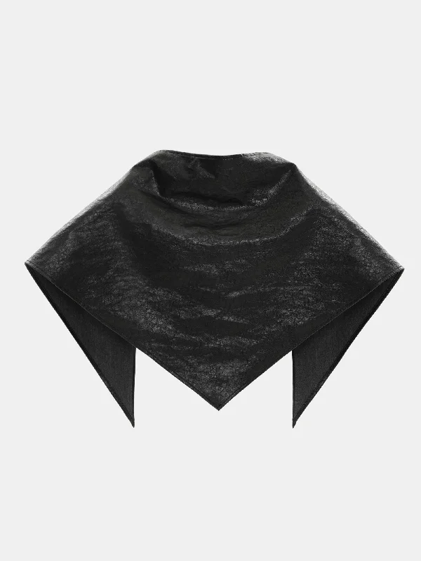 Faux-Leather Scarf, Black