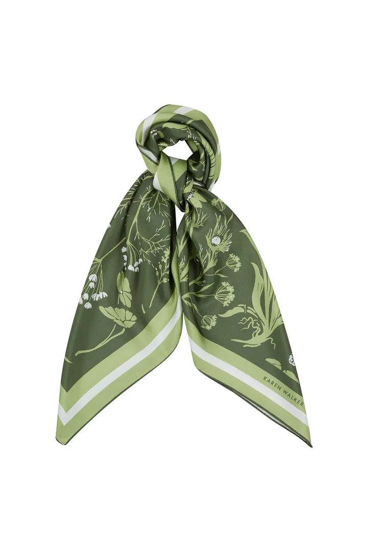 Karen Walker Wildflowers Classic Silk Scarf - Green Multi