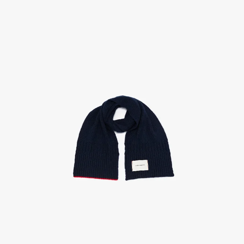 Exclusive Logo Patch Scarf In Navy