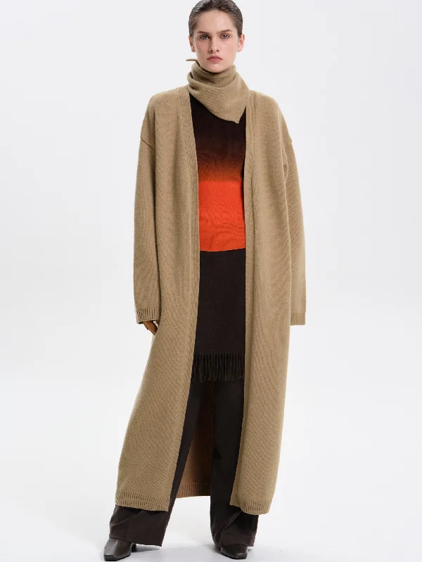 Maxi Robe Scarf Cardigan, Camel