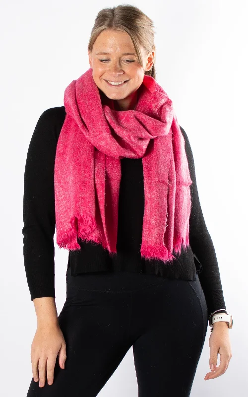 Frayed Edge Scarf | Hot Pink