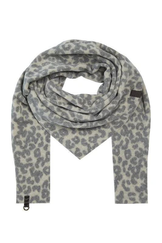 SCARF TRIANGLE - 4051P - LEOPARD grey