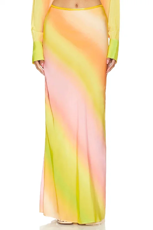 De La Sol Maxi Skirt In Ombre Sunset