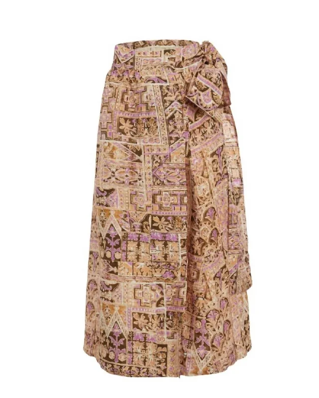 Estine Wrap Skirt In Amethyst Tile