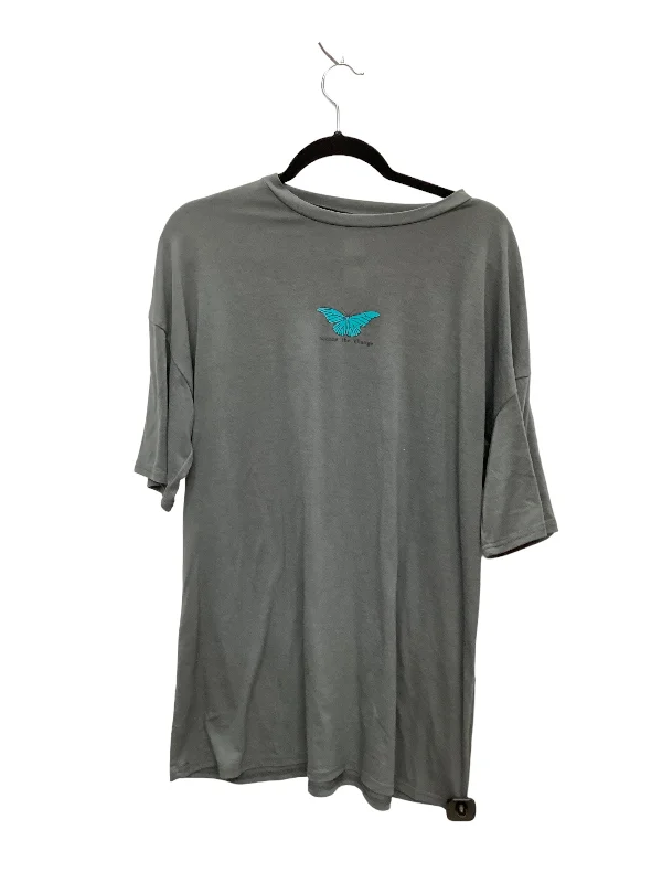 Grey Top Short Sleeve Basic Shein, Size M