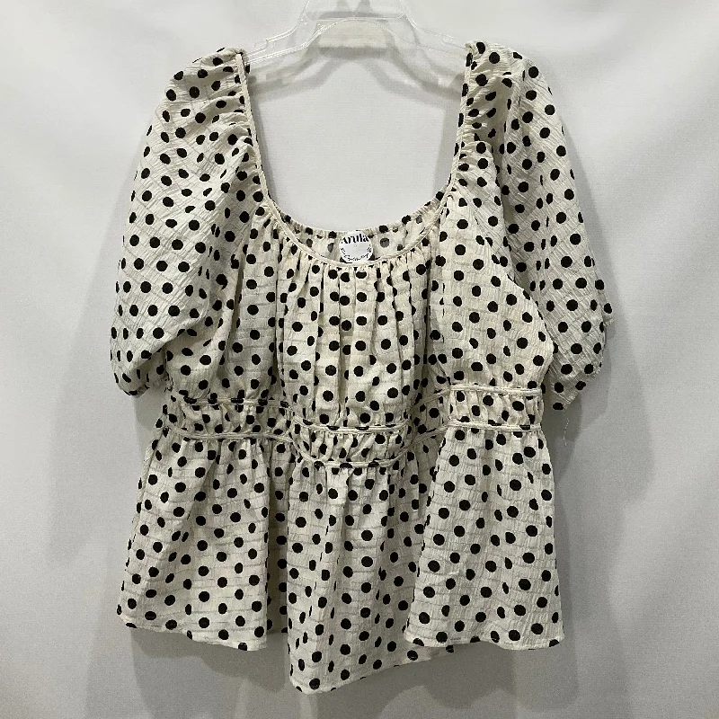 Polkadot Pattern Top Short Sleeve Arula, Size 3x