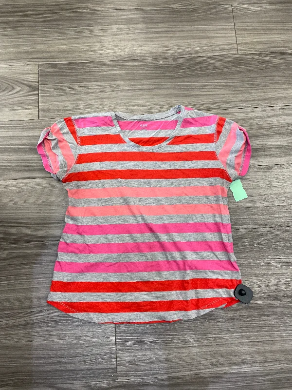 Striped Pattern Top Short Sleeve Ana, Size L