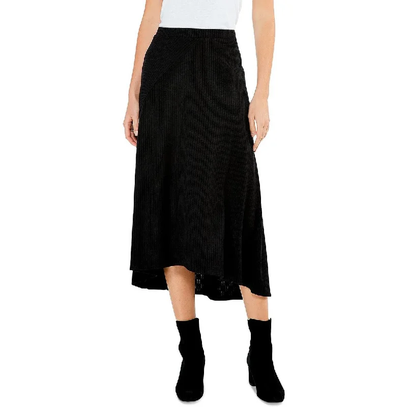 Womens Ribbed Knit Cozy Midi Skirt