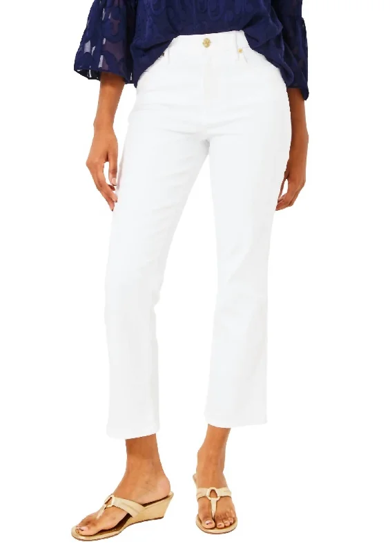 Annet High Rise Crop Flare Jean In Resort White