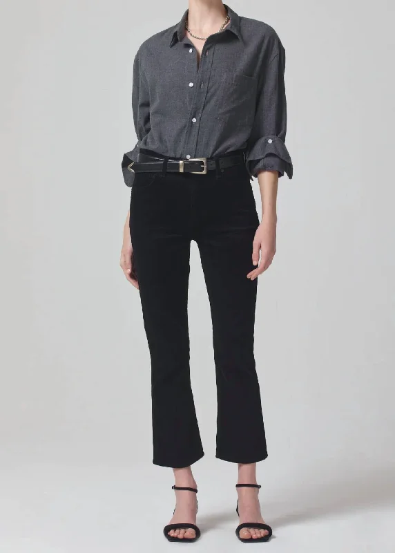 Isola Cropped Corduroy Jean In Black