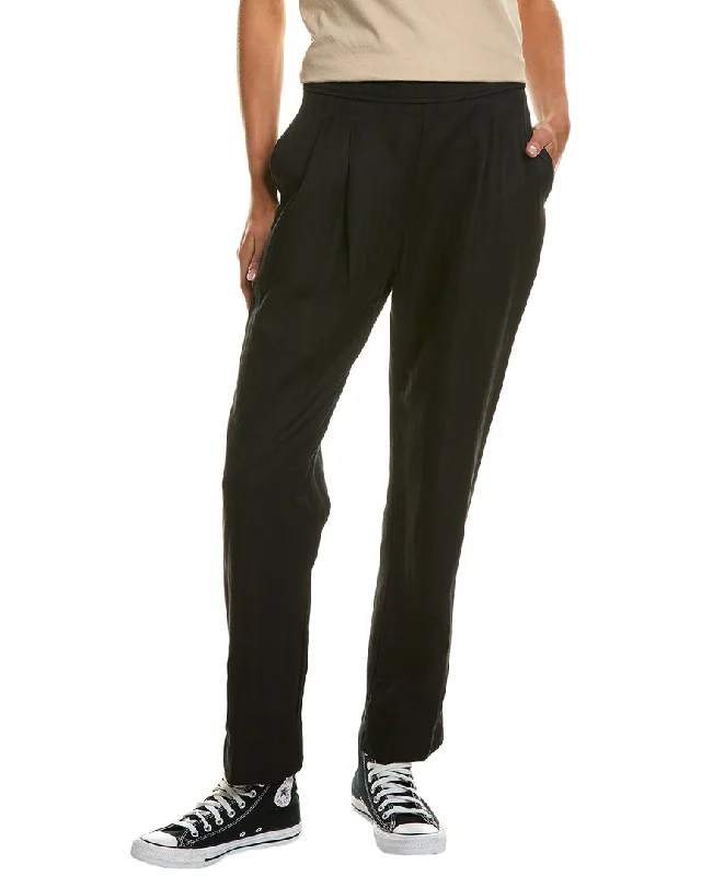 James Perse Double Pleat Linen-Blend Trouser