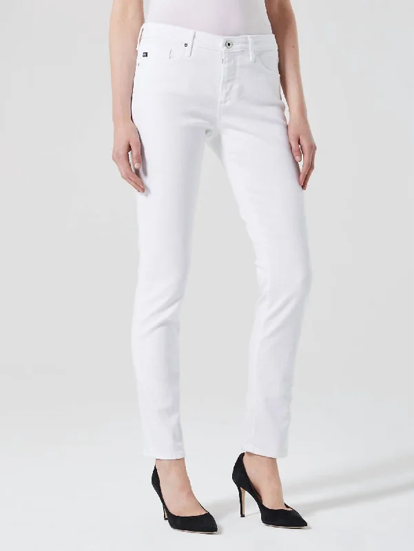 Mari Mid Rise Straight Jean In White