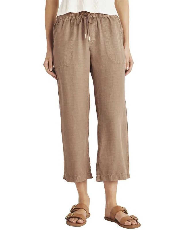 Splendid Angie Crop Linen-Blend Wide Leg Pant