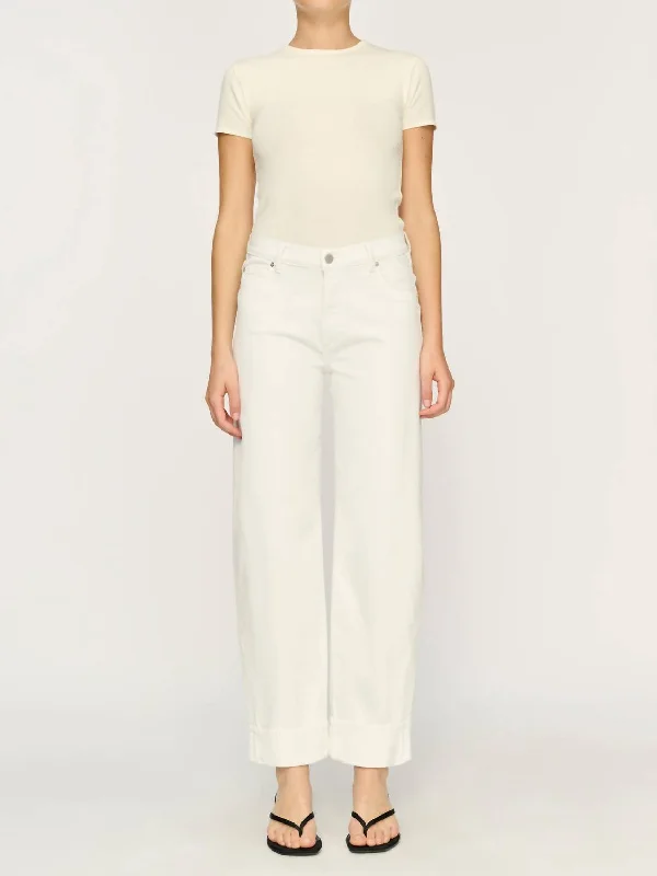 Thea Boyfriend Relaxed Tapered Jean In White