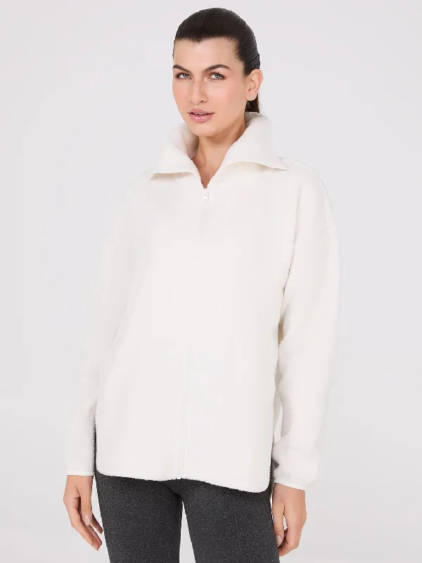 Zip-Front Sherpa Sweater