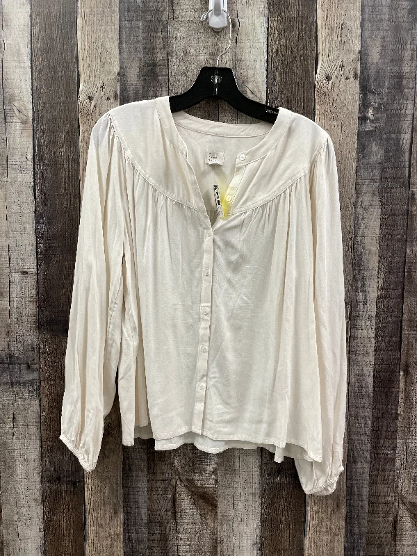 Top Long Sleeve By A New Day In Cream, Size: S