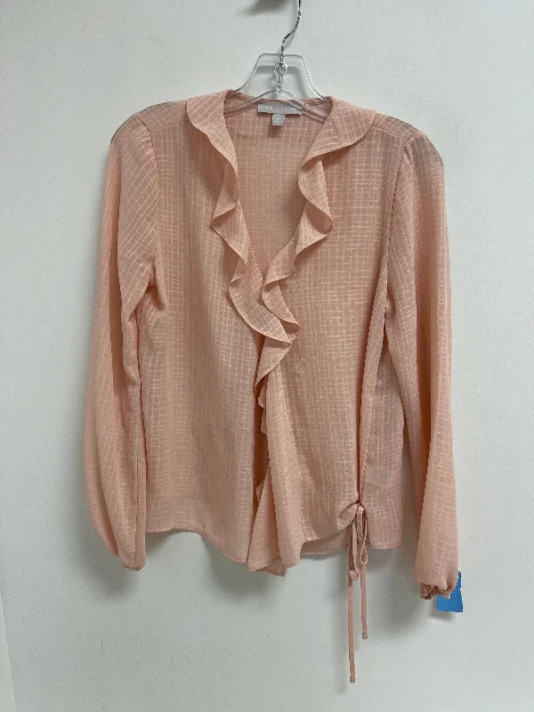 Top Long Sleeve By Chelsea 28 In Pink, Size: S