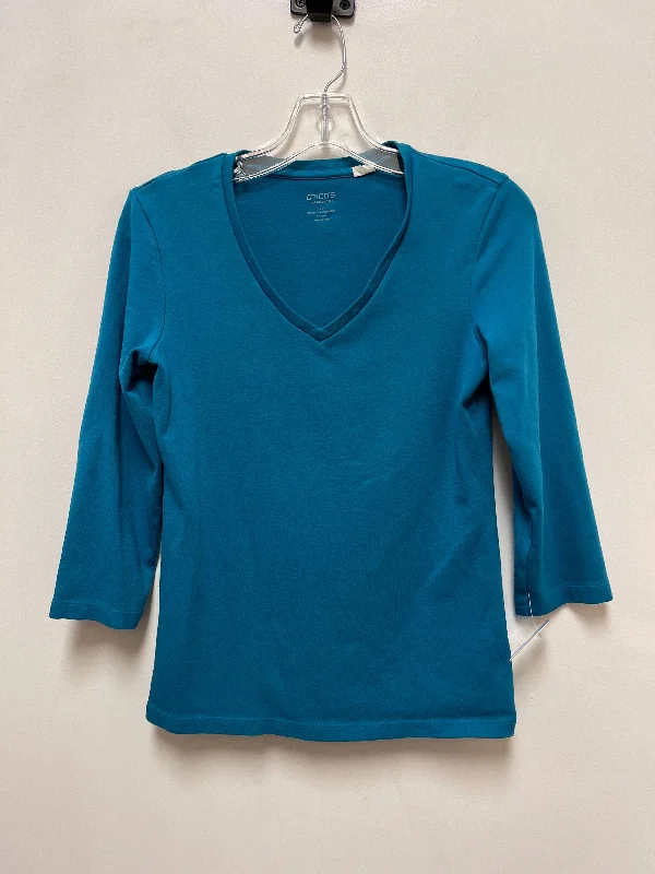 Top Long Sleeve By Chicos In Blue, Size: S