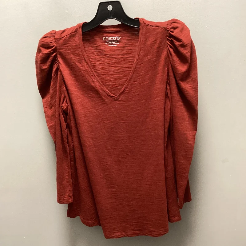 Top Long Sleeve By Chicos In Brown, Size: M