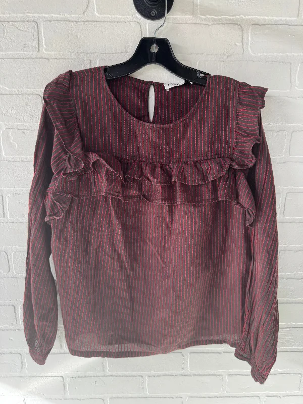 Top Long Sleeve By Clothes Mentor In Grey & Red, Size: M