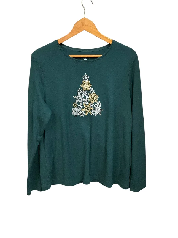 Top Long Sleeve By Croft And Barrow In Green, Size: Xl