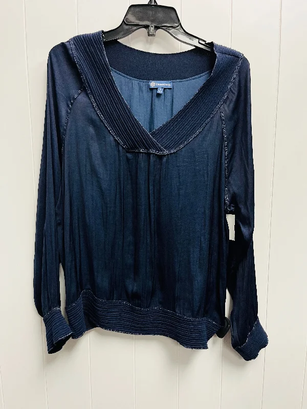 Top Long Sleeve By Democracy In Navy, Size: L