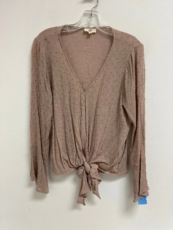 Top Long Sleeve By Entro In Brown, Size: S