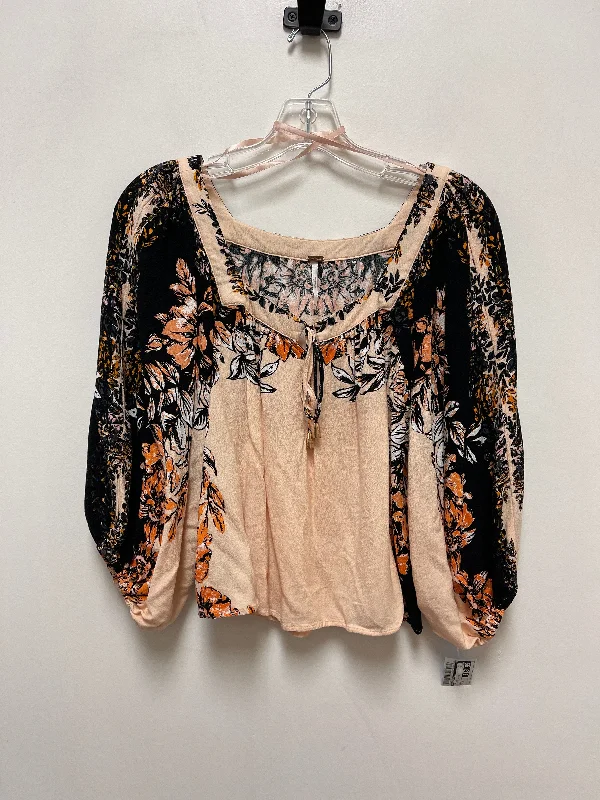 Top Long Sleeve By Free People In Black & Orange, Size: Xs