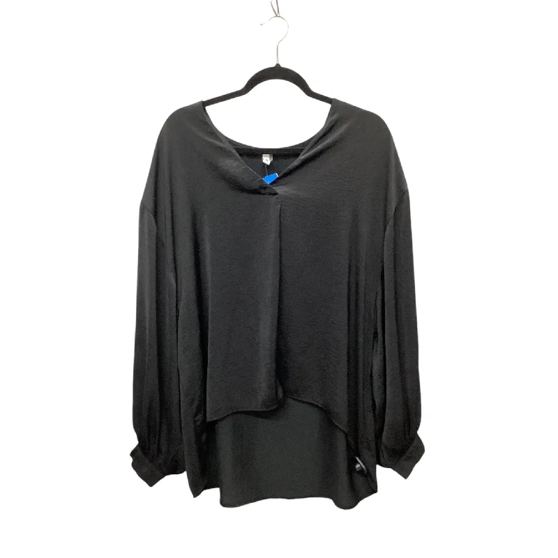 Top Long Sleeve By Glam In Black, Size: L